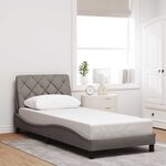 vidaXL Cadre de lit sans matelas taupe 90x190 cm tissu