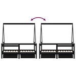 vidaXL Cadre de lit enfant avec tiroirs noir 70x140 cm bois pin massif