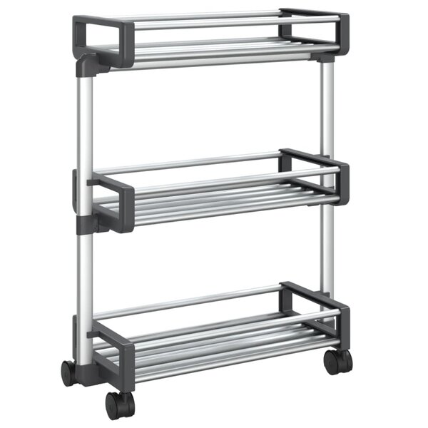 vidaXL Chariot de rangement 59x20x75 cm aluminium