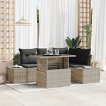 vidaXL Ensemble de canapé de jardin 5 Pièces Gris clair Poly rotin