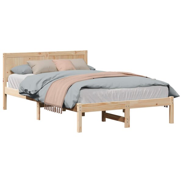 vidaXL Cadre de lit Marron 120 x 200 cm Bois de pin massif