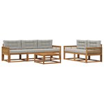 vidaXL Ensemble de canapés d'extérieur 6 Pièces Naturel et Gris clair