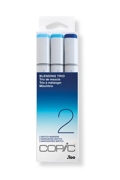 Set Copic Sketch marqueurs Manga 3 couleurs dégradé bleu Trio 2 - Copic