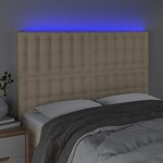 vidaXL Tête de lit à LED Crème 144x5x118/128 cm Tissu