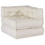 vidaXL Pouf modulaire crème 70x70x54 tissu