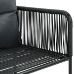 vidaXL Chaises d'extérieur lot de 4 avec oreillers Résine tressée Noir