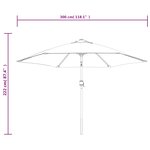 vidaXL Parasol d'extérieur avec poteau en métal 300 cm Azuré