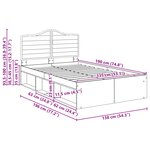 vidaXL Cadre de lit Gris Sonoma 135 x 190 cm Pin massif