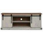 VidaXL Meuble TV HALDEN 2 portes coulissantes blanc 150x40x60 cm