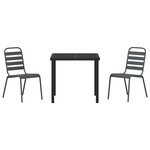 vidaXL Ensemble de salle à manger pour jardin 3 Pièces Gris foncé Acier