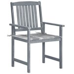 vidaXL Chaises de jardin et coussins lot de 8 Bois acacia solide Gris