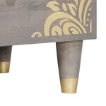 vidaXL Meuble TV Gris et or 100 x 33.5 x 46 cm Bois de manguier massif