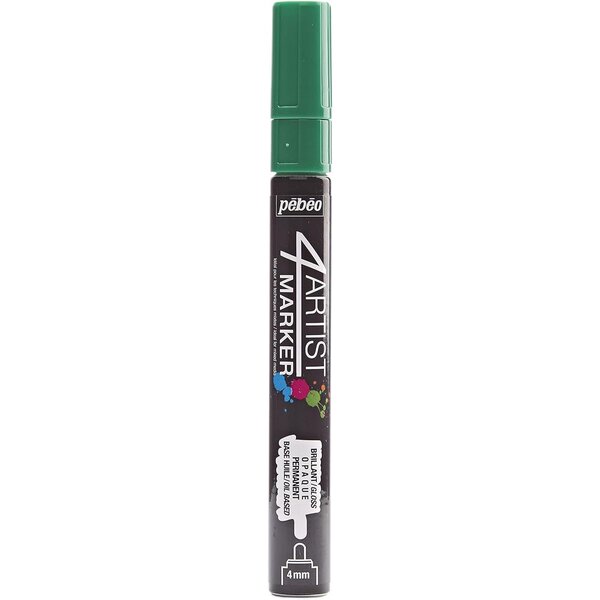 Marqueur peinture 4ARTIST pointe ogive 4 mm Vert Foncé PÉBÉO