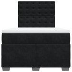 vidaXL Sommier à lattes de lit avec matelas Noir 120x200 cm Velours