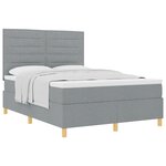 vidaXL Lit à ressorts avec matelas gris clair 140x200 cm en tissu