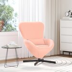 Chaise Œuf vidaXL en Tissu Bouclé Rose