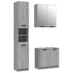 vidaXL Ensemble d'armoires de salle de bain 3 Pièces sonoma gris