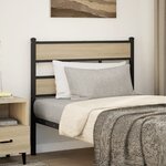 vidaXL Tête de lit chêne sonoma 107 cm fer et bois d’ingénierie