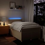 vidaXL Sommier à lattes de lit avec matelas Crème 120x200 cm Tissu