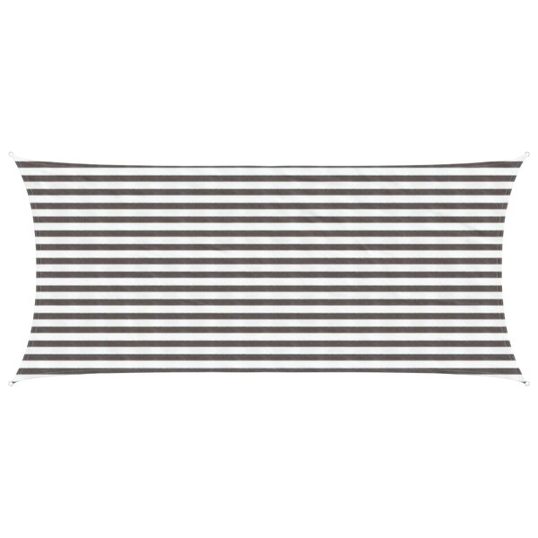 vidaXL Voile d'ombre 2 x 5 m HDPE Rectangulaire Gris clair et blanc