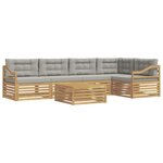 vidaXL Ensemble de canapés d'extérieur 6 pc Blanc et gris clair
