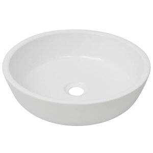 vidaXL Lavabo ronde Céramique Blanc 42 x 12 cm
