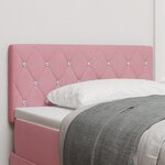 vidaXL Dossier LED avec boutons en cristal capitonné rose 90 cm velours