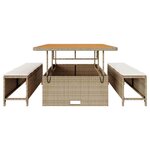 vidaXL Ensemble de salle à manger pour jardin 3 Pièces Beige Poly rotin