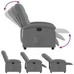 vidaXL Fauteuil inclinable électrique Gris foncé Tissu
