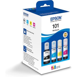 Pack 4 encres n°101 c13t03v64a original noir cyan magenta jaune