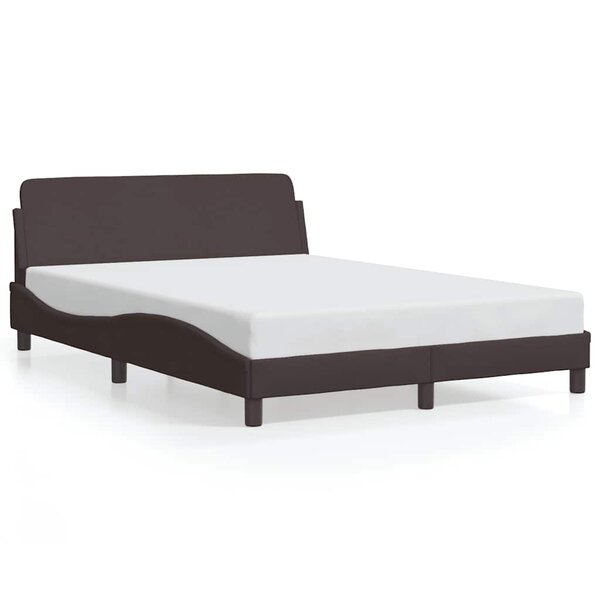 vidaXL Cadre de lit Dover marron foncé 140x200 cm tissu