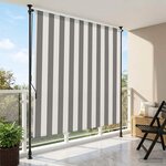 vidaXL Store Roulant Extérieur Anthracite et blanc 100 x 270 cm