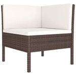 vidaXL Salon de jardin 9 Pièces avec coussins résine tressée marron