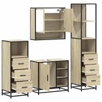 vidaXL Ensemble de meubles de salle de bain 4 Pièces chêne sonoma