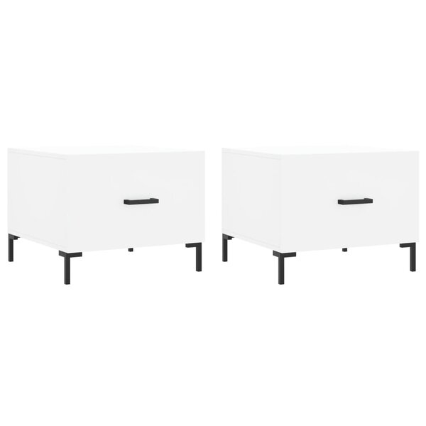 vidaXL Tables basses 2 Pièces blanc 50x50x40 cm bois d'ingénierie