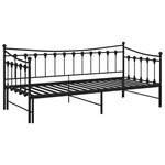 vidaXL Cadre de canapé-lit extensible sans matelas Noir Métal 90x200cm