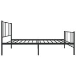 vidaXL Cadre de lit métal sans matelas avec pied de lit noir 107x203cm