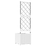 vidaXL Jardinière de jardin avec treille blanche 40x40x143 cm