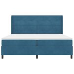 vidaXL Lit à Ressorts avec Matelas LED Bleu 200 x 200 cm Velours