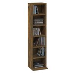 vidaXL Armoire à CD Chêne fumé 21x20x88 cm Bois d'ingénierie
