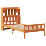 vidaXL Lit bibliothèque sans matelas cire marron 75x190 cm pin massif