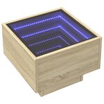 vidaXL Table d'appoint et LED chêne sonoma 40x40x30 cm bois ingénierie