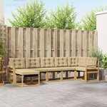 vidaXL Ensemble de canapés d'extérieur 7 Pièces Blanc et Beige