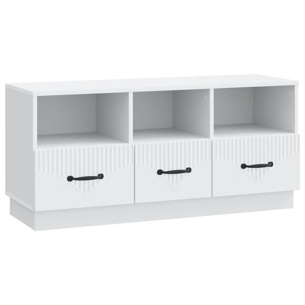 vidaXL Meuble TV Blanc 102 x 34 5 x 47 cm Bois d'ingénierie