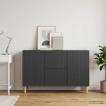 vidaXL Buffet Noir 89 x 34 5 x 60 cm Bois d'ingénierie