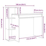 vidaXL Bureau avec étagère Blanc 100 x 40 x 90 cm Bois d'ingénierie