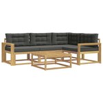 vidaXL Ensemble de canapés d'extérieur 5 pc Blanc et anthracite