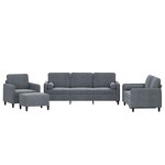 vidaXL Ensemble de canapés 4 Pièces avec coussins gris foncé velours