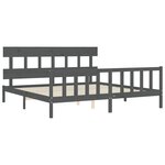vidaXL Cadre de lit sans matelas gris 200x200 cm bois massif de pin