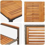 Ensemble de salle à manger de jardin vidaXL 3 pièces en poly rattan gris et bois d'acacia